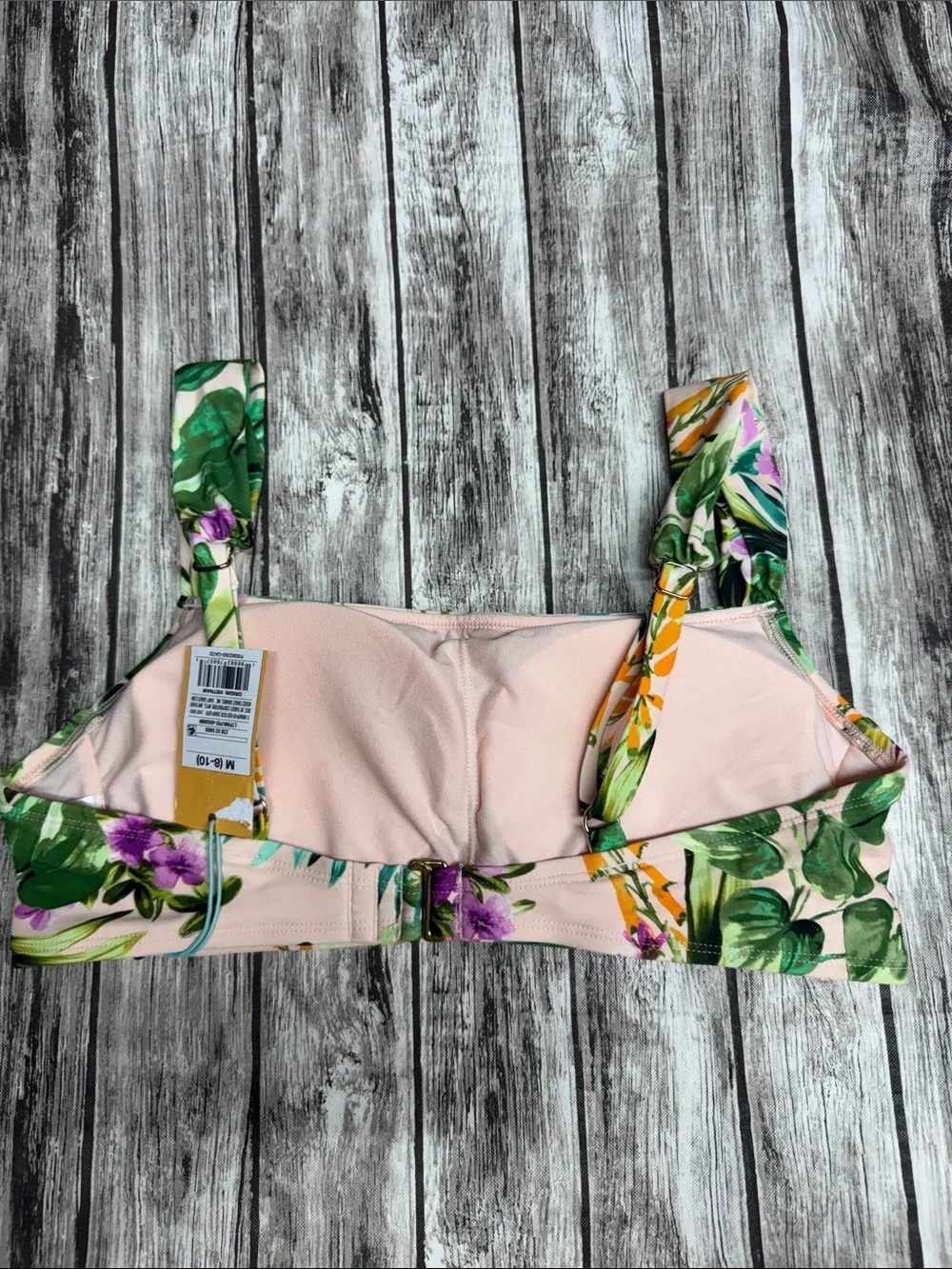 Kona Sol Pink Tropical Floral Bikini Top